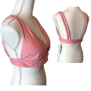 NWT Volcom Simply Seamless Halter Recycled Materials Vibrant Pink